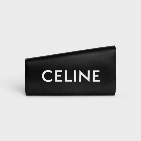ASYMETRIC CLUTCH IN SHINY CALFSKIN WITH CELINE PRINT BLACK - Image 1